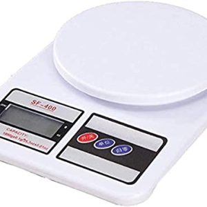 Electronic Digital Kitchen Scale Multi- Function- Tare Option- SF-400 LCD Display-Grams & Ounces (10000g/353oz) for Exact Measuring Cooking or Baking Ingredients (White/Plastic)