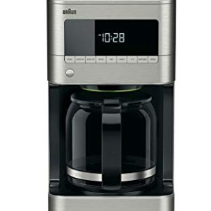 Braun KF7170SI BrewSense Drip Coffeemaker, 12 cup, Stainless Steel,Black and Silver