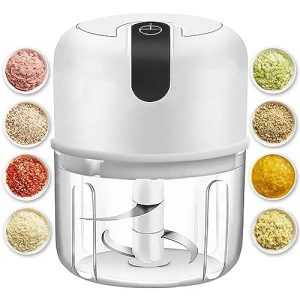 Electric Mini Garlic Chopper, 250ML USB Rechargeable Portable Electric Food Chopper, Wireless Small Food Processor for Chopping Garlic, Ginger, Chili, Minced Meat, Onion, Etc Kitchen Tools-250ml,2.0