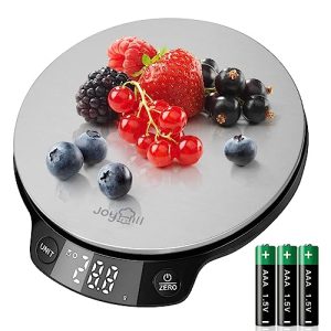 JOYHILL Food Scale, 5kg/0.1g Digital Kitchen Scale for Food Ounces and Grams Baking & Cooking, Premium Stainless Steel Food Weight Scale with LED Display, Ultra Accurate, Batteries Included