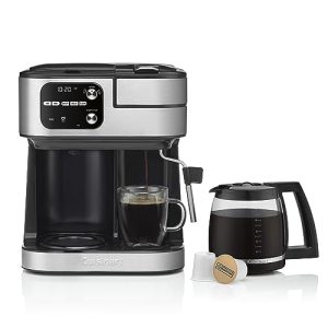 Cuisinart Coffee Maker Barista System, Coffee Center 4-In-1 Coffee Machine, Single-Serve Coffee, Espresso & Nespresso Capsule Compatible, 12-Cup Carafe, Black, SS-4N1