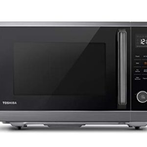 TOSHIBA Air Fryer Combo 8-in-1 Countertop Microwave Oven, Convection, Broil, Odor removal, Mute Function, 12.4″ Position Memory Turntable with 1.0 Cu.ft, Black stainless steel, ML2-EC10SA(BS)