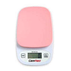 GemRed Small Mini Digital Kitchen Scale Small Food Weight for Cooking Baking kg, g, oz, lb Max 11lb/5kg (Pink)