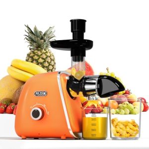 Cold Press Juicer, Juicer Machines Vegetable and Fruit, Cold Press Electric Juicer Machines with High Juice Yield, Easy to Clean Masticating Juicer for Nutrient Fruit and Vegetables, Pure Juice