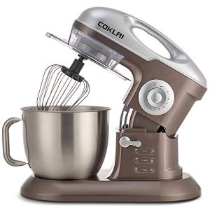 COKLAI Stand Mixer, Electric Mixer, 10 Speeds Tilt-Head 660W Food Mixer, 7.3-QT Kitchen Mixer with Stainless Steel Mixing Bowl, Dough Hook, Flat Beater, Wire Whisk and Splash Guard
