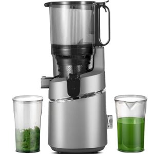 Juicer Machines, AMZCHEF 5.3-Inch Self-Feeding Masticating Juicer Fit Whole Fruits & Vegetables, Cold Press Electric Juicer Machines with High Juice Yield, Easy Cleaning, BPA Free, 250W