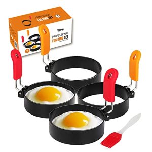 Yubng 3.5 inch Egg Rings for Frying Eggs ,4 Pack Non-Stick Egg Patty Maker, Pancake Mold for Indoor Camping Breakfast Sandwiches Egg Mcmuffins  (4 pack, 3.5inch)