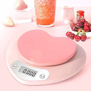 YRY Pink Kitchen Scale – Large LCD, Tare Function, 11 lbs Capacity, 0.03 oz Precise Graduation – Perfect Food Scale for Baking & Cooking, ML & Oz Unit for Liquids and Solids (Pink 5kg/1g)