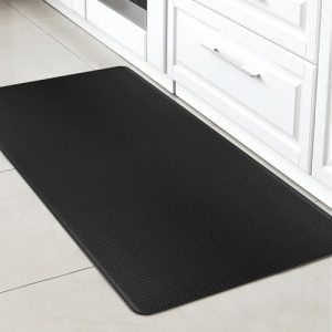 RCZONE Kitchen Mat, Kitchen Rugs, Cushioned Anti Fatigue Kitchen Mats, 0.4 Inch Thick Waterproof Non Slip Rug Set, PVC Ergonomic Comfort Foam Rug for Kitchen, Floor Home, Office, Laundry – Black