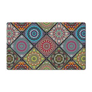 QiyI Anti Fatigue Kitchen Mat 1 Piece Boho Kitchen Rug Waterproof Oil Proof Runner Rug Floral Medallion Laundry Comfort Standing Mat Cushioned Area Doormat 17″ W x 29″ L – Ethnic Traditional Pattern