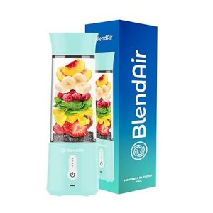 BlendAir Portable Blender | 500ml | USB-C Recharging | Powerful & Durable | Personal Blender for Shakes, Smoothies, Soups, Sauces, Crushing Ice, Baby Food & Much More. Perfect For Outdoors, Working Out, Sports, Travel, & Versatility. (Teal)