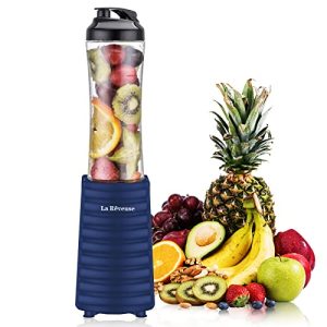 La Reveuse Smoothies Blender 300 Watt with 18 oz BPA Free Portable Travel Sports Bottle (Navy)