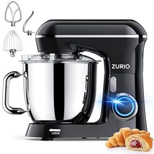 Stand Mixer, Zurio 5 Quarts Electric Mixer, 10-Speed Tilt-Head Food Mixer with Stainless Steel Bowl, Dishwasher-Safe Attachments for Home Baking