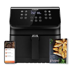 COSORI Pro II Smart Air Fryer 5.8QT, 12 One-Touch Customizable Functions, 3-Way Control, Cookbook and Online Recipes, Dishwasher-Safe Detachable Basket, Works with Alexa & Google Assistant