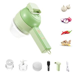 4 in 1 Handheld Electric Food Cutter Set, Kitchen Gods Wireless Food Processor for Fruits, Vegetables and Meat