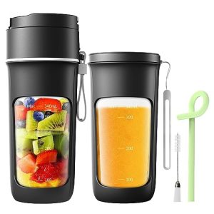 Elechelf Portable Blender for Shakes and Smoothies,Travel Blender USB Rechargeable,Cordless On the Go Blender,Personal Blender,Mini Blender,Small Blender ,Fast Fresh Juice Blender, Matte Black 12 oz 10 Blades