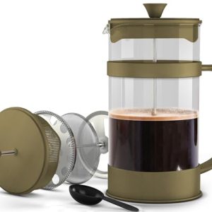 Utopia Kitchen French Press Espresso, Tea and Coffee Maker with Triple Filters 51 Ounce, Stainless Steel Plunger and Heat Resistant Borosilicate Glass – Gold