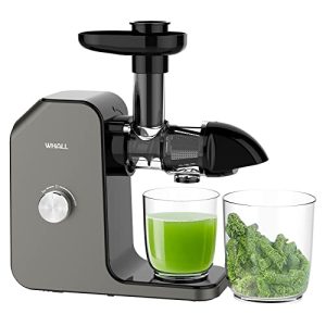 whall Slow Juicer, Masticating Juicer, Celery Juicer Machines, Cold Press Juicer Machines Vegetable and Fruit, Juicers with Quiet Motor & Reverse Function, Easy to Clean with Brush, Grey