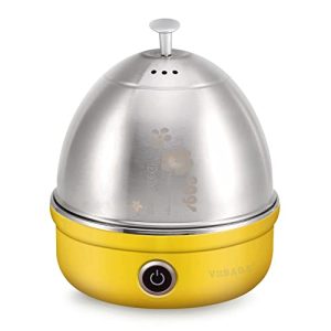 VOBAGA Electric Egg Cooker, Rapid Egg Boiler with Auto Shut Off for Soft, Medium, Hard Boiled, Steamed Eggs, Vegetables and Dumplings, Stainless Steel Tray with 7-Egg Capacity (Yellow)