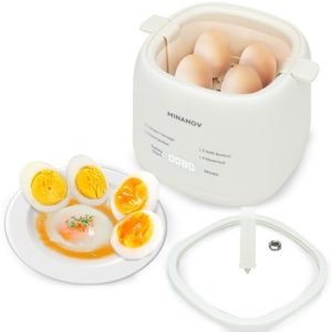 MINANOV Egg Maker – Electric Egg Cooker With Auto Shut Off And Alarm- Egg Maker Machine for Hard Boiled, Soft Boiled, Steamed Egg, Onsen Tamago – Smart Egg Cooker for Home,Kitchen, RV,Camping