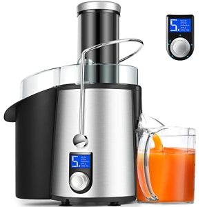 1000W 5 Speeds LCD Screen Centrifugal Juicer Machines Vegetable and Fruit, Regenerate Juice Extractor with Big 3″ Wide Mouth, Anti-drip Compact Juice Maker, Easy Clean, High Juice Yield, BPA Free
