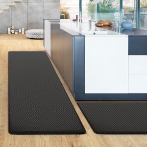 Demiwise Kitchen Mats for Floor, 2PCS Kitchen Rugs, Anti Fatigue Kitchen Mat Non Slip Washable, Heavy Duty Ergonomic Comfort Rug Set for Kitchen, Floor, Office, Sink, Laundry, 17.3″×40″+17.3″×29.5″