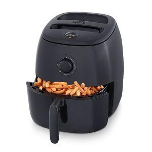 DASH Tasti-Crisp™ Family Size Electric Air Fryer Cooker with Temperature Control, Non-Stick Fry Basket, Recipe Guide + Auto Shut Off Feature, 1700-Watt, 6Qt, Black