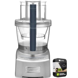 Cuisinart FP-12DCN Elite Collection 2.0 12-Cup Food Processor Die Cast (Renewed) Bundle with 2 YR CPS Enhanced Protection Pack