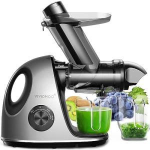 Juicer Machines, Cold Press Juicer Machines 3 inches Wide Chute, Vividmoo Slow Masticating Juicer, Celery Juicers with Reverse Function & Quiet Motor, High Yield Juice Extractor with Handle