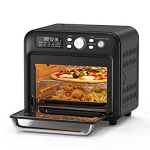 Air Fryer Symdral 19 Quart Toaster Oven，15-in-1 Family-Sized Convection Oven with Child Lock, Fits 10-inch Pizza 6-slice Toast, Button & Knob-Controlled Kitchen Appliance, Dishwasher Safe