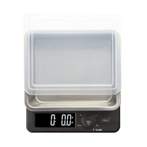 Taylor Digital Kitchen Scale with Dishwasher Safe Stainless Steel Container and Snap On, 22 pound capacity, Black