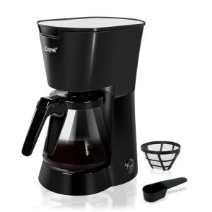 CAYNEL Drip Coffee Machine With 750ML Removable Water Reservoir- 120V 5 Cups Drip Coffee Machine for Home, Office, Convenient and User Friendly with Permanent Filter (Black)