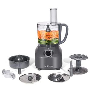 La Reveuse 4-Cup Food Processor Vegetable Chopper for Slicing,Shredding,Grating,Juicing,Emulsfying,Mixing,400 Watts