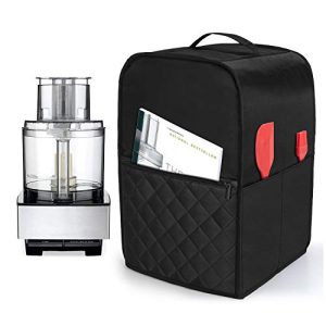 Luxja Food Processor Cover for Cuisinart and Hamilton Beach 11-14 Cup Processor, Food Processor Dust Cover with Accessories Pockets, Black