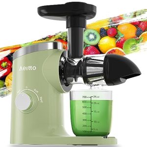 Cold Press Juicer,Aeitto Celery Juicer Machines, Masticating Juicer, Juice Extractor with 2-Speed Modes, Easy to Clean with Brush, Recipe for Vegetables And Fruits, Green