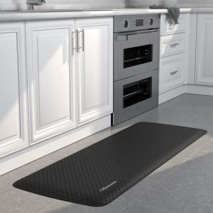 Matessenz Kitchen Floor Mat, 1/2 Inch Thick Cushioned Kitchen Rugs, Comfort Anti Fatigue Mat, Nonskid Waterproof Standing Desk Mat for Office, Sink, Laundry(17.3X39”,Black)