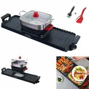 SKAIVA Electric Hot Pot with Grill and Steamer 3 in 1 Detachable Shabu Shabu Hot pot Electric Indoor Korean BBQ Grill, Smokeless Non-Stick KBBQ Hotpot Grill Combo (GP-304040)