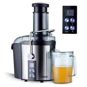 Centrifugal Juicer Machine – LCD Monitor 1100W Juice Maker Extractor, 5-Speed Juice Processor Fruit and Vegetable, 3″ Feed Chute Stainless Steel Power Juicer, Easy Clean, BPA Free (Black)