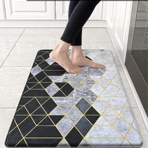 ASPMIZ Kitchen Mat for Floor, Cushioned Anti-Fatigue Kitchen Rugs Non Slip Memory Foam Modern Kitchen Mats Rug Waterproof PVC Comfort Doormat for Standing Home Office Sink Laundry 18 x 30 Inches