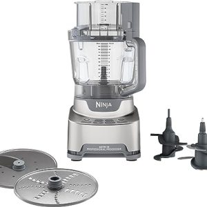 Ninja NF701 Professional XL Food Processor, 1200-Peak-Watts with 4 Auto-iQ Presets for Dough, Chop, Puree & More, 12-Cup Processor Bowl, 4 Blades, Feed Chute Lid with 3-Part Pusher, Silver (Renewed)