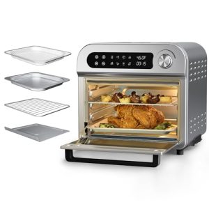 Kitchen Elite Toaster Oven Air Fryer Combo,10-in-1,8 Touch Screen Presets,12QT Countertop Oven，Digital Display and Controls，Stainless Steel,4 Accessories Included