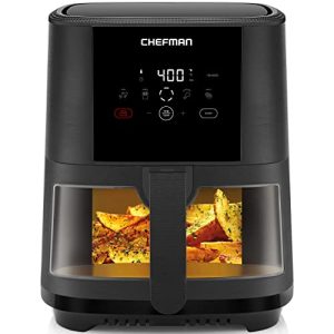 Chefman TurboTouch Easy View Air Fryer, The Most Convenient And Healthy Way To Cook Oil-Free, Watch Food Cook To Crispy And Low-Calorie Finish Through Convenient Window, 5 Qt