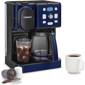 Cuisinart Coffee Maker, 12-Cup Glass Carafe, Automatic Hot & Iced Coffee Maker, Single Server Brewer, Navy Blue, SS-16