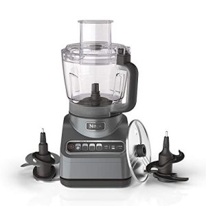 Ninja Professional Plus Food Processor 1000-Peak-Watts with Auto-iQ Preset Programs Chop Puree Dough Slice Shred with a 9-Cup Capacity and a Silver Stainless Finish (BN601C) – Canadian Version