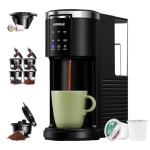 KIDISLE 3 in 1 Single Serve Coffee Maker for K Cup Pods & Ground Coffee & Teas, 6 to 14oz Brew Sizes, with 40oz Removable Water Reservoir, Self-cleaning Function, Black