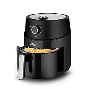 JKM Air Fryer Oven 3.7 Quart, Mechanical Air Fryer Oven , Adjustable Timer & Temp, Oilless Smoke Frying Cooking, Auto Shut Off, 1500W, Black