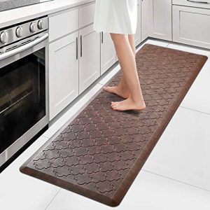 WISELIFE Kitchen Mat Cushioned Anti Fatigue Floor Mat,17.3″x60″, Thick Non Slip Waterproof Kitchen Rugs and Mats, Standing Mat for Floor,Home,Office,Desk,Sink, Brown