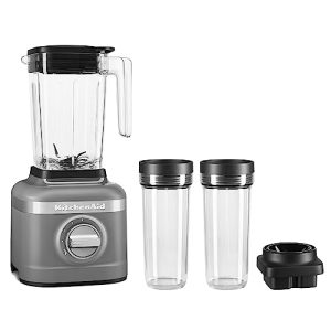 KitchenAid K150 3 Speed Ice Crushing Blender with 2 Personal Blender Jars – KSB1332Y – Matte Charcoal Grey, Dark Grey, 48 oz