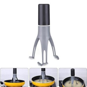 Kitchen Cooking Automatic Stirrer, Automatic Stirrer Three-Legged Egg Mixer, Triangle Egg Beaters Food Sauce Soup Mixer (Black)