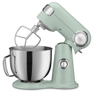 Cuisinart SM-50G Precision Master 5.5-Quart 12-Speed Stand Mixer with Mixing Bowl, Chef’s Whisk, Flat Mixing Paddle, Dough Hook, and Splash Guard with Pour Spout, Agave Green, Manual